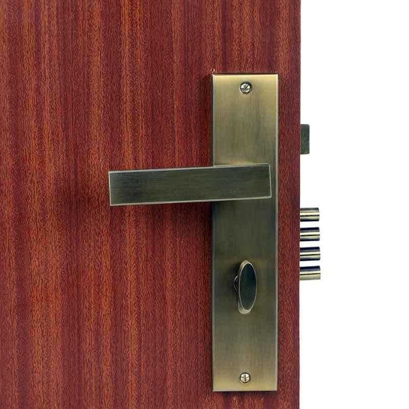 Handle Waala LB-1007 10 inch 60mm Stainless Steel Antique Brass Finish One Side Key Heavy Duty Mortise Door Lock Set
