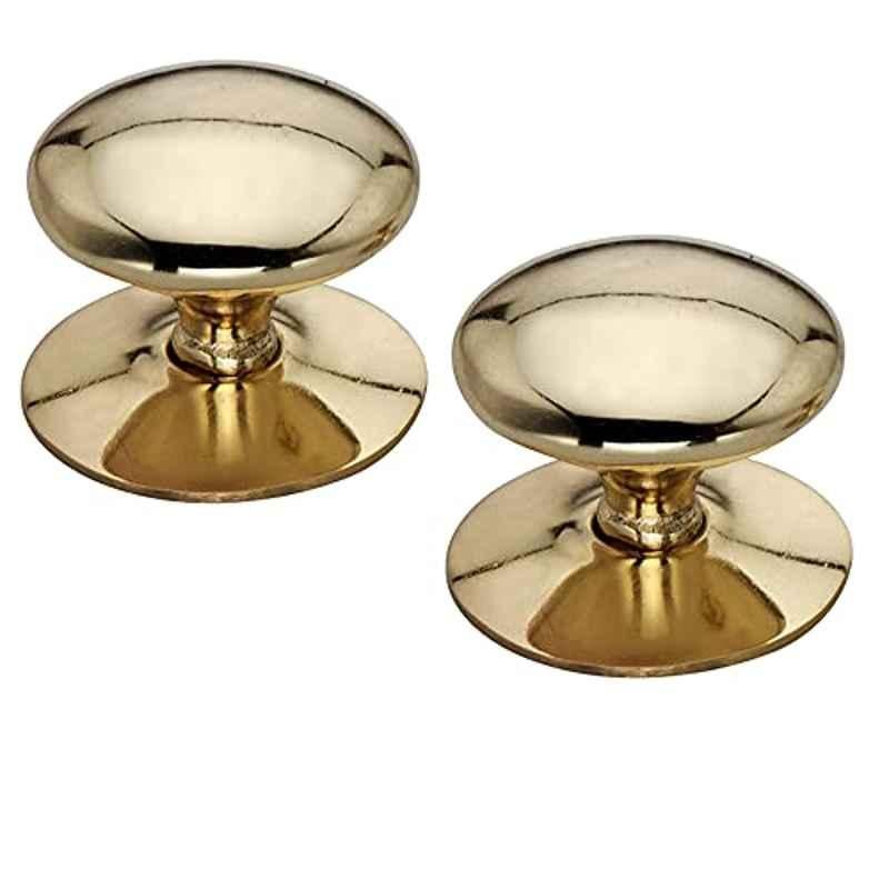 Screwtight 1.25 inch â€ŽZinc Brass Effect Finish Victorian Round Door Knob, Z070204PBL-2 (Pack of 2)