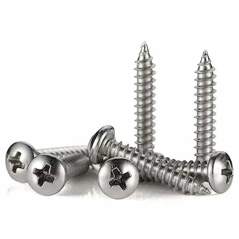 B K Jagan & Co 8x25mm Philips Head Nickel Coated Self Tapping Screw (Pack of 500)