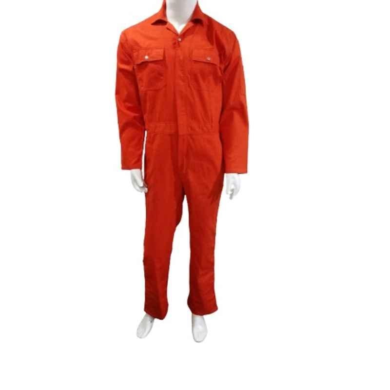 Fella Bella 210 GSM Cotton Orange Basic Safety Coverall, Coverall_002, Size: M (Pack of 5)