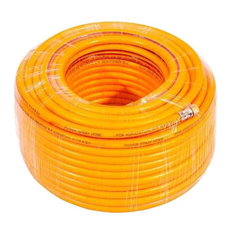 Mecstroke 50m 8.5mm 3 Layer PVC Orange High Pressure Spray Hose Watering Pipe, SM251NR