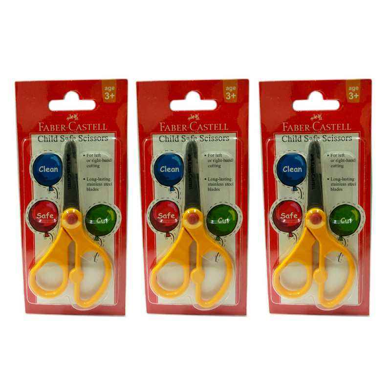 Faber-Castell Child Safe Scissors, 170120 (Pack of 3)
