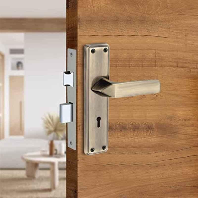 Screwtight 7 inch Iron Antique Brass Finish Heavy Duty Mortise Handle Door Lock Set, AZMPH0008-BA