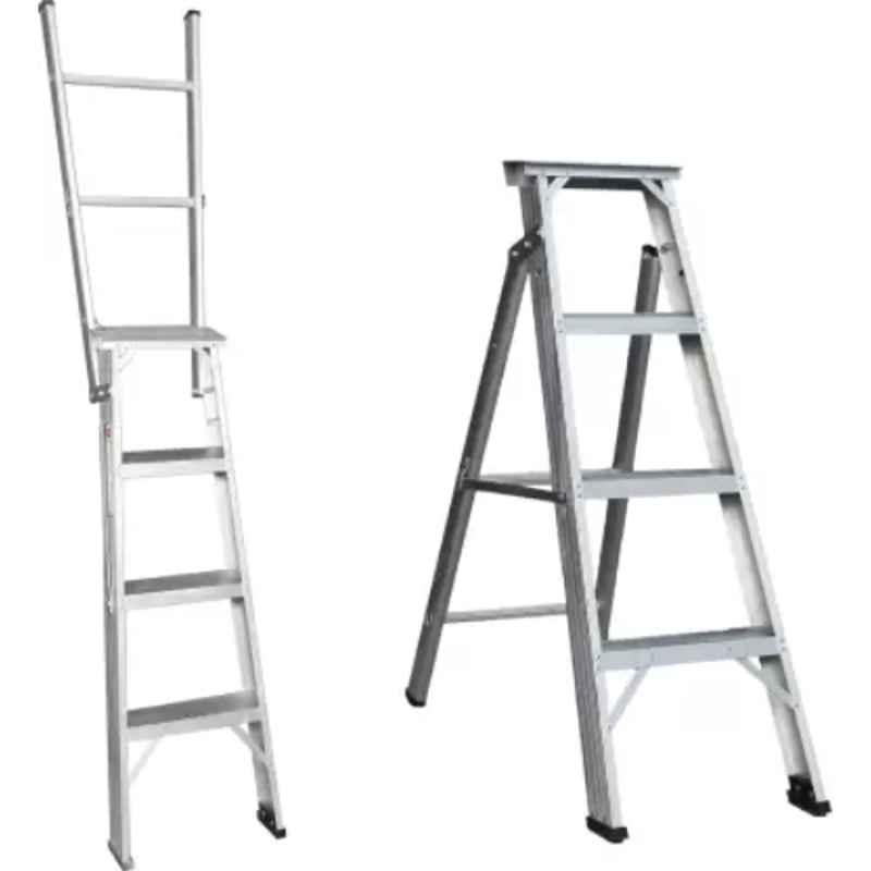Brancley 150kg 4 Steps Aluminium Silver Ladder, DP 4