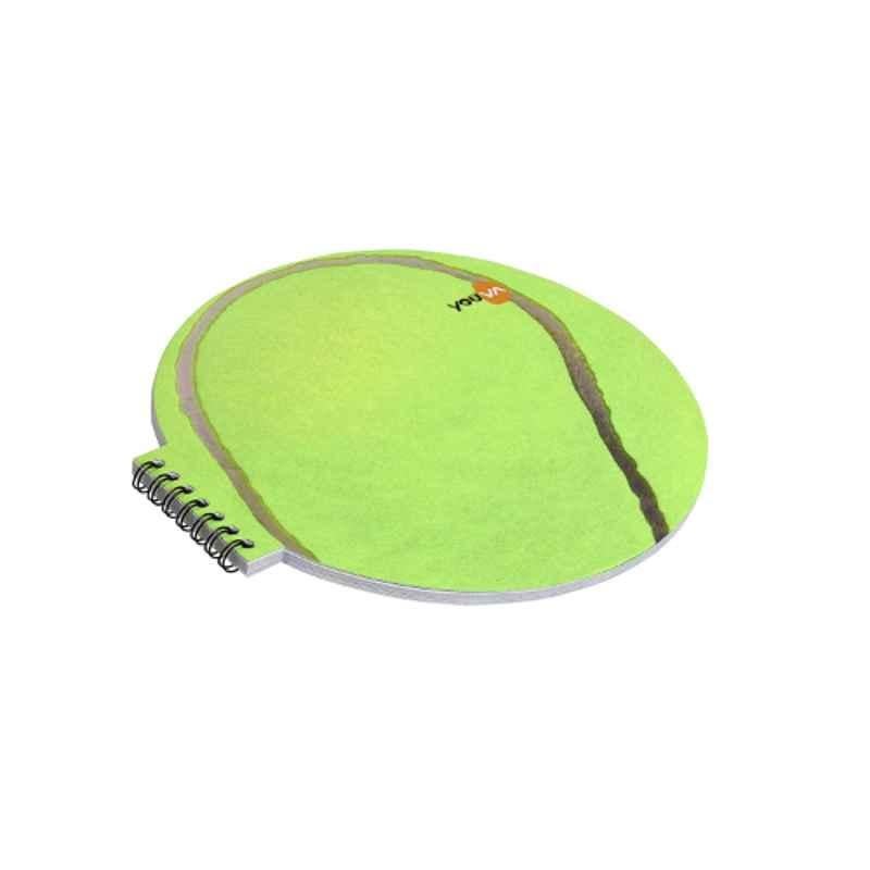 Navneet Youva 100 Pages Single Line Wiro Bound Tennis Ball Shaped Notebook, 23824