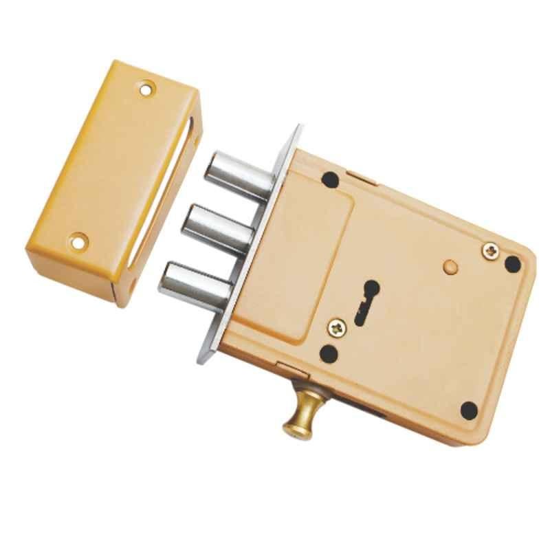 Smart Shophar 4 inch Brass & Steel Bemark Dead Lock, 54452-SDLB-04 (Pack of 4)