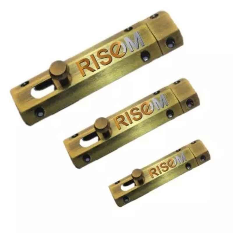 RiseOm 4 inch Zen Brass Antique Finish Baby Latch Lock, 3E-5K7F-ZXRW (Pack of 12)