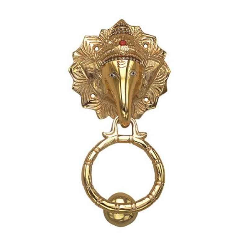 Smart Shophar 7 inch Brass Gold Elephant Door Knocker, SHA10DK-ELPH-GL07-P1 (Pack of 5)