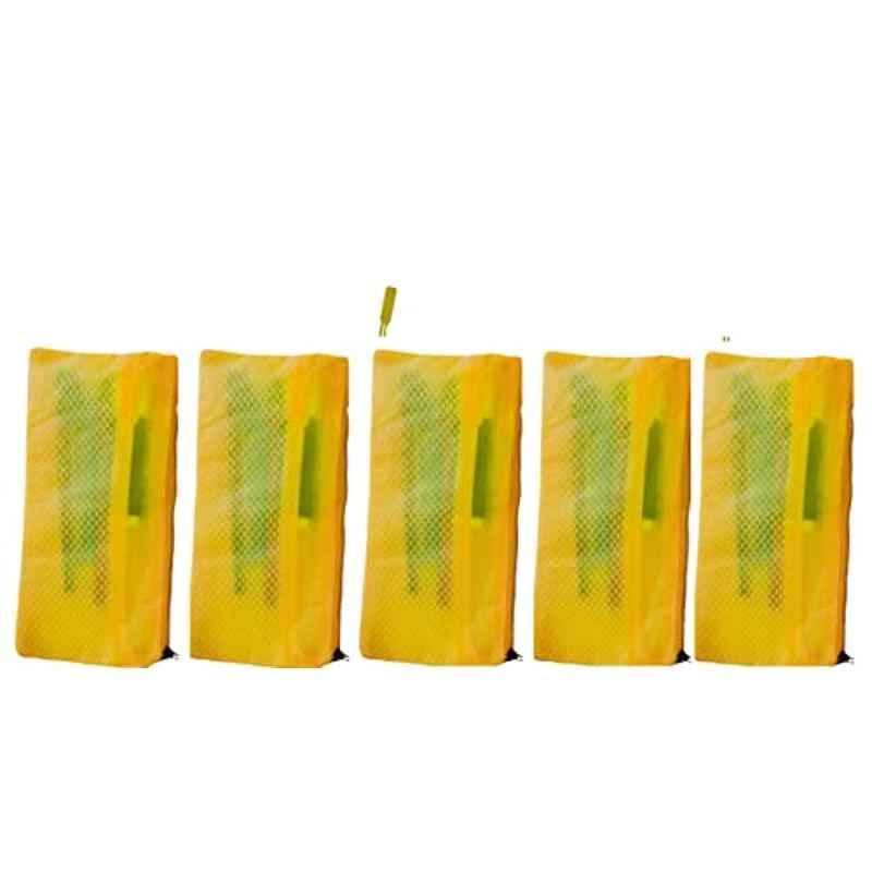 Singhal 26x9x17cm Zipper Pouch for Pen, Pencil & Cosmetics Bag (Pack of 5)
