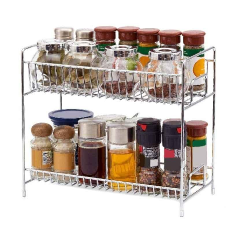 Nisko 40x19.5x36cm Stainless Steel 2 Tier Spice Rack