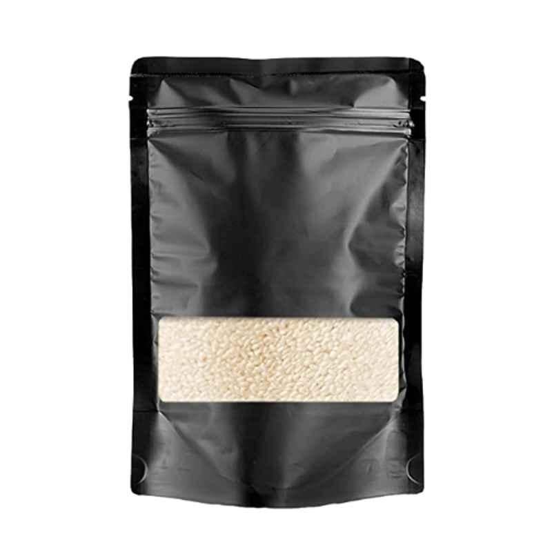 Deera 150x220mm Plastic Black Ziplock Standee Pouch (Pack of 100)