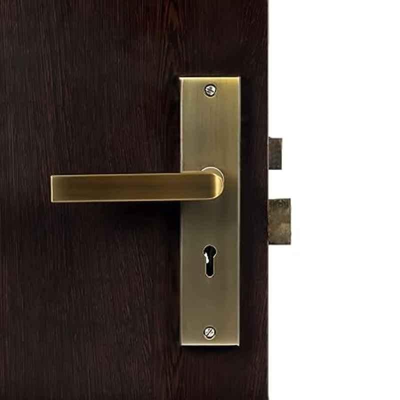 Homexpert MG201 Stainless Steel Antique Brass Finish 6 Lever Heavy Duty Mortise Door Lock Set
