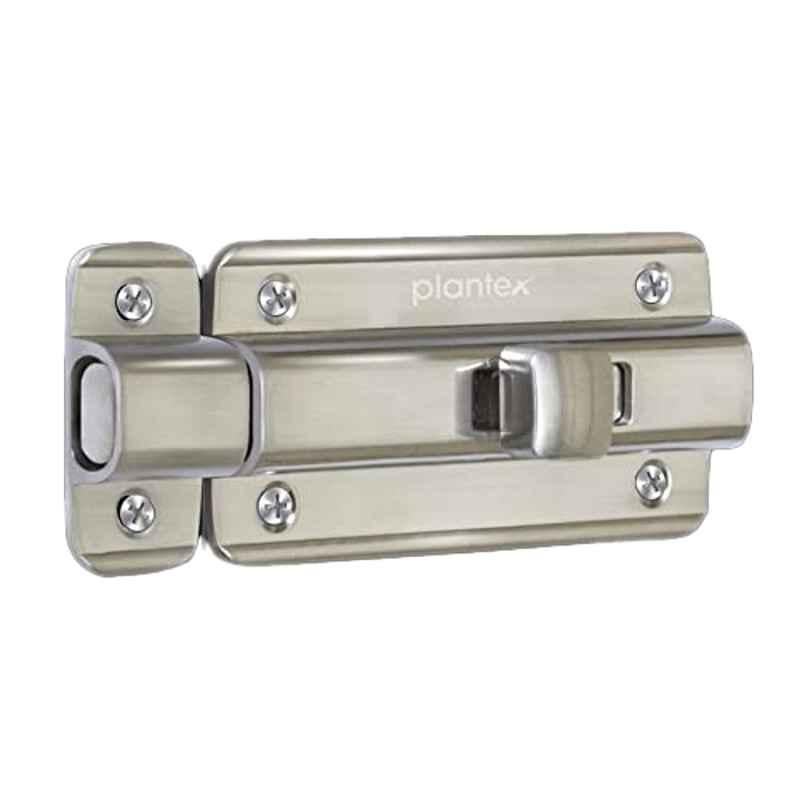 Plantex Zinc Silver Door Mount Heavy Duty Door Lock Latch for Home & Office Doors (Pack of 4)