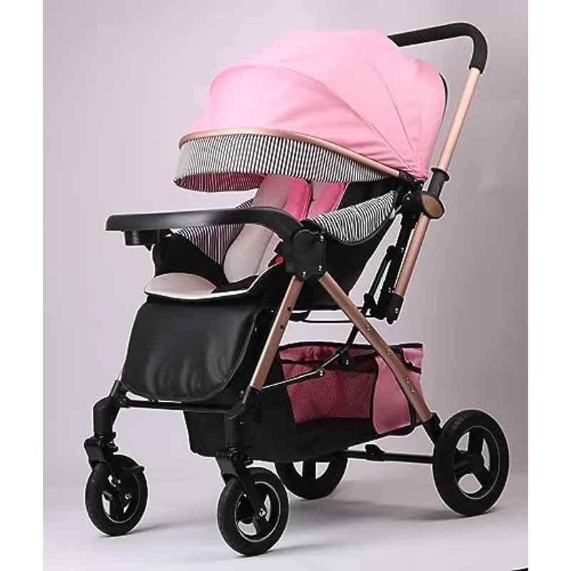 Safe-O-Kid Pink Baby Travel Stroller with 5 Point Safety Harness for 0 to 3 Years Baby, SOK9STROLL0011