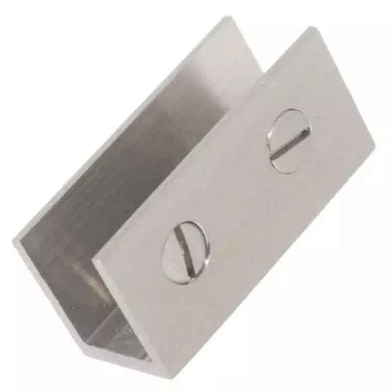 RiseOm 12mm Brass SS Matt Finish Glass Clip Clamp Bracket, 11-639M-R5B5 (Pack of 16)
