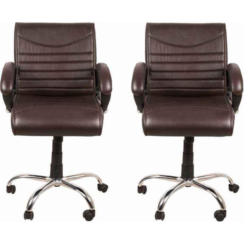 Mezonite xxlarge Back Leatherette Brown Office Executive Chair (Pack of 2)