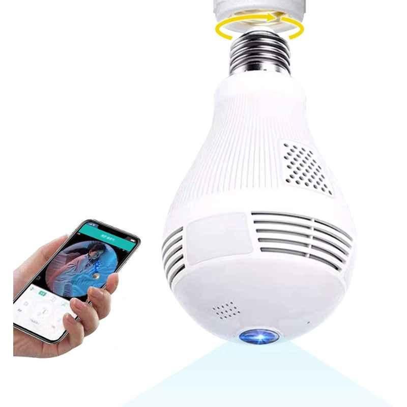AUSHA 2MP Full HD E27 Bulb CCTV Camera with 360 degree View, Smart Motion Detection, Two Way Audio & Wi-Fi Mobile Connectivity