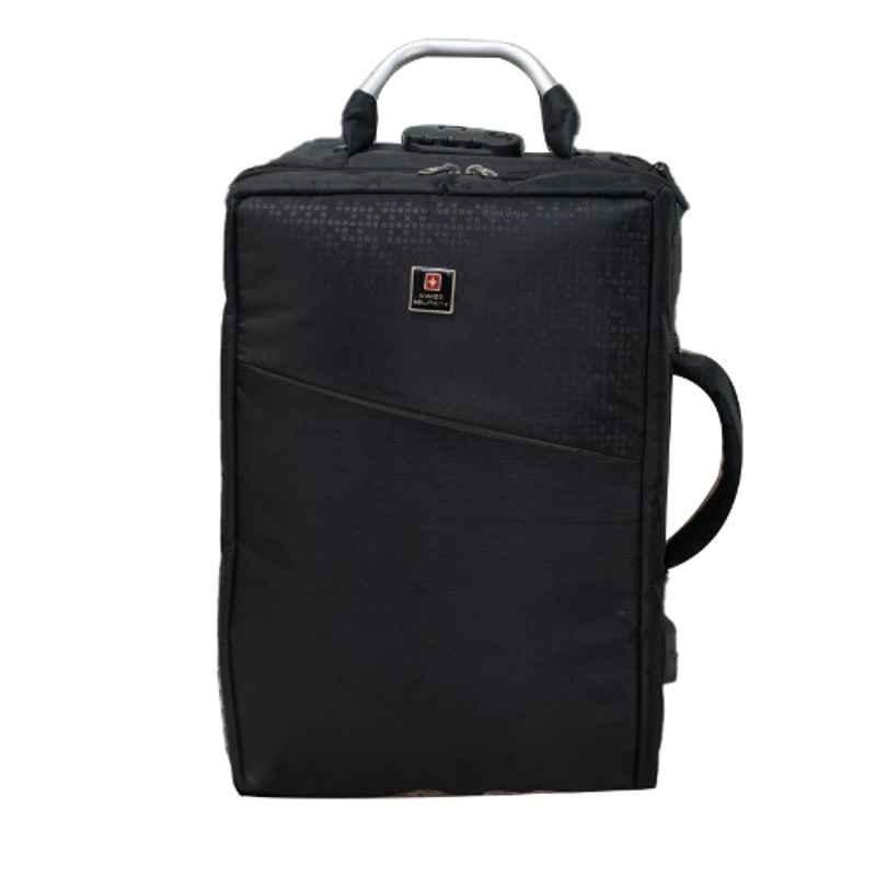 Swiss Military LBP91 17 Litre Polyester Black Laptop Backpack Cum Sling Bag with 3 Dial Lock