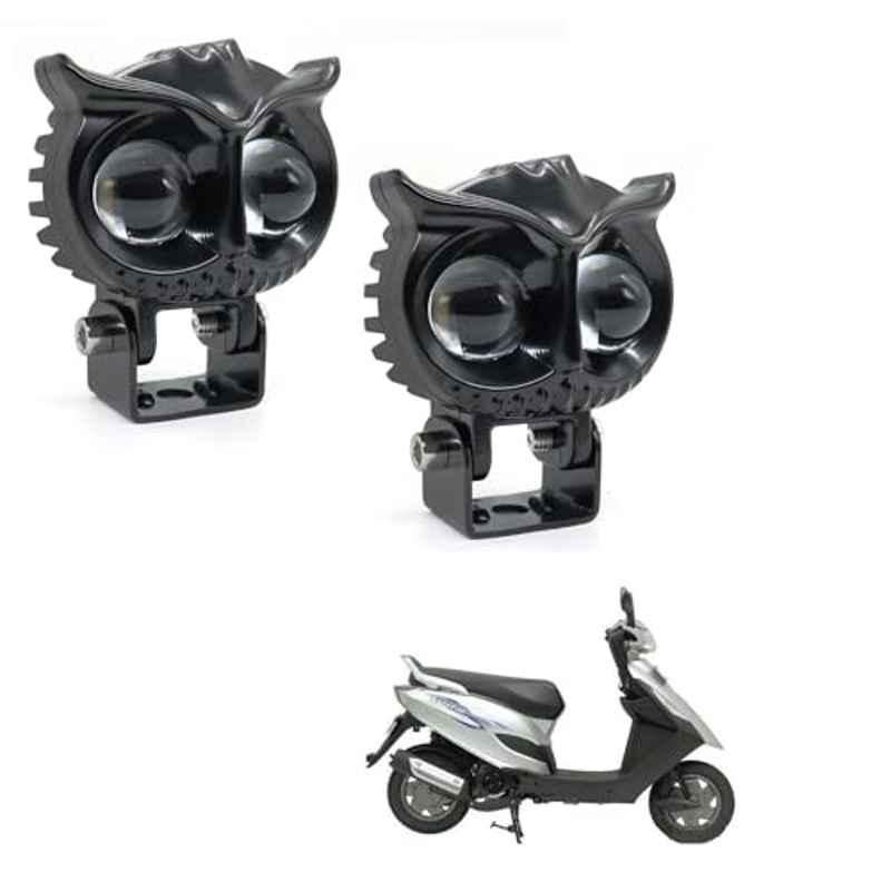 Kozdiko 2 Pcs Yellow & White Owl Eye Shape LED Amber Fog Light Set for Bajaj Kristal 640