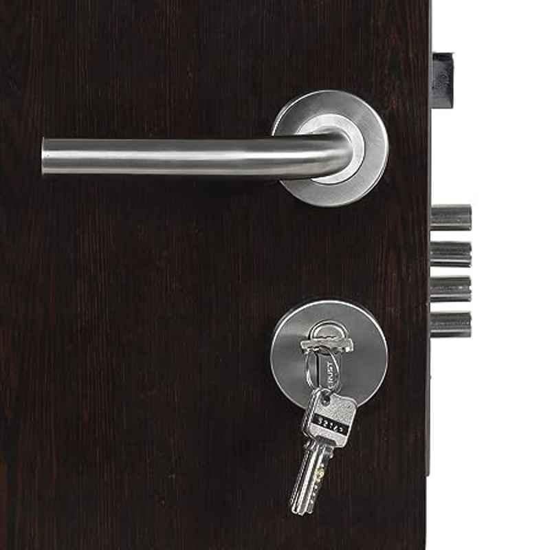 Handle Waala Rose MG1106-R-BSK Stainless Steel Silver Both Side Key Mortise Door Lock Set