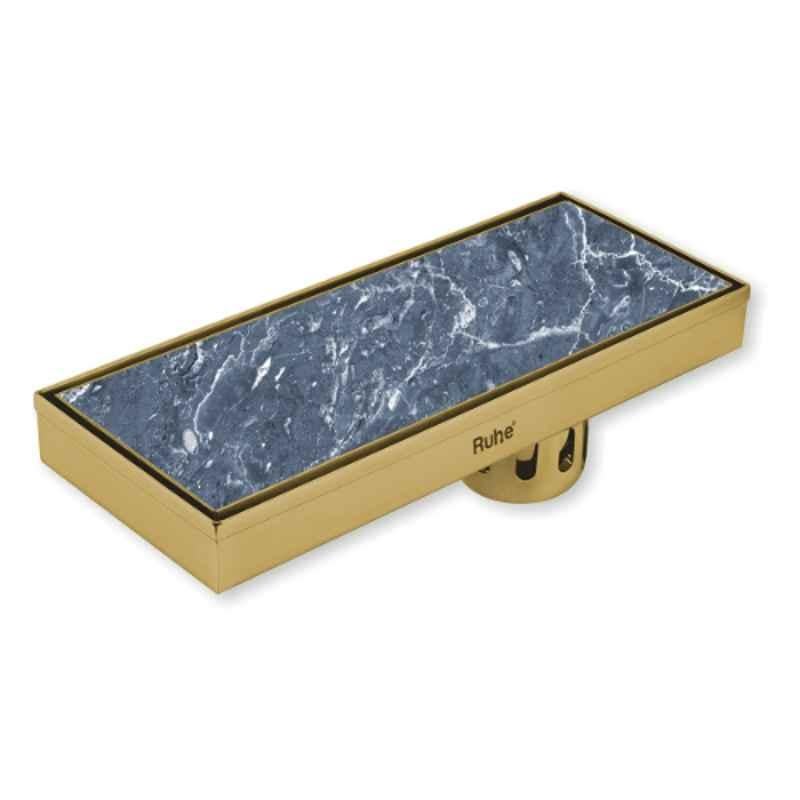 Ruhe 18x5 inch Stainless Steel 304 Yellow Gold PVD Coated Tile Insert Shower Drain Channel, 16-0219-16