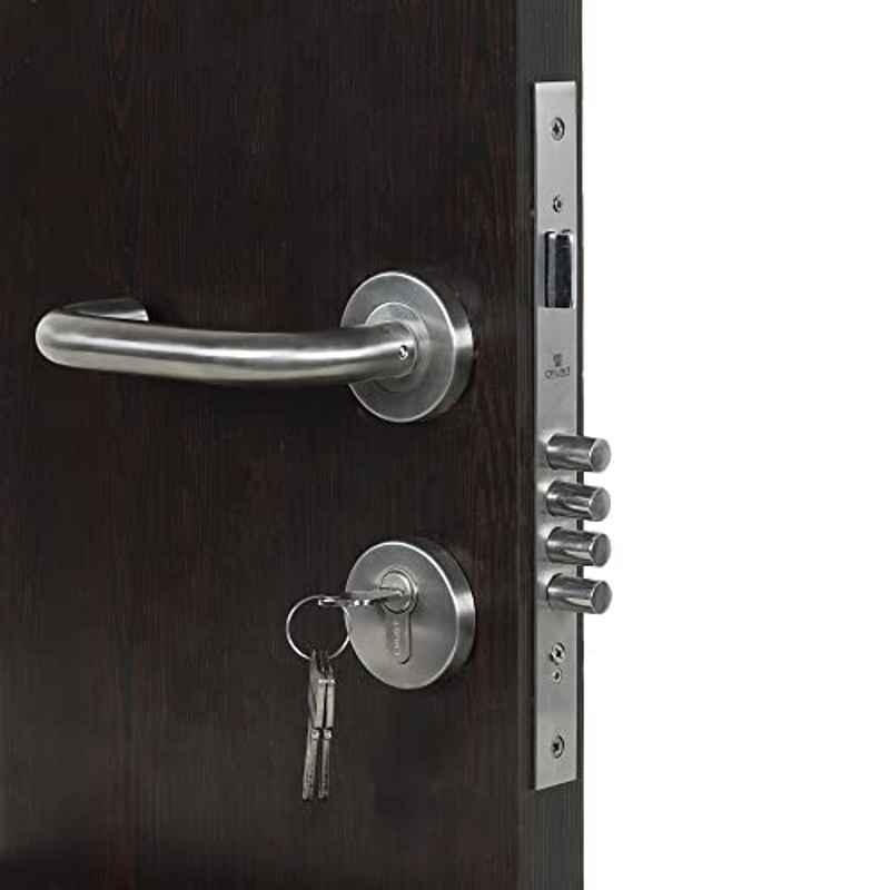 Handle Waala Rose MG1103-R-BSK Stainless Steel Silver Both Side Key Mortise Door Lock Set