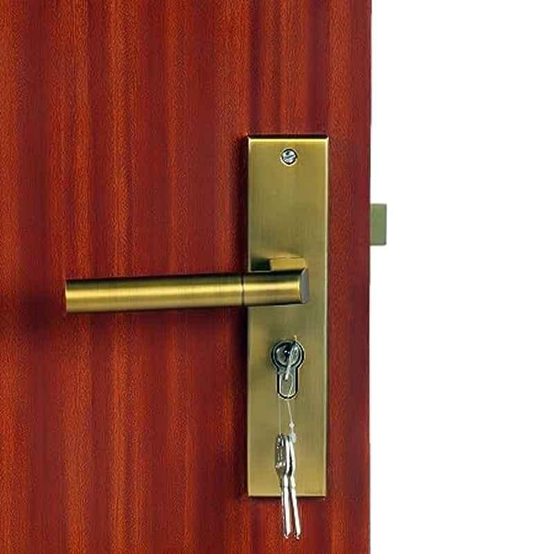 Handle Waala MG303 8 inch 60mm Stainless Steel Antique Brass Finish Cylindrical Plate One Side Key Mortise Door Lock Set