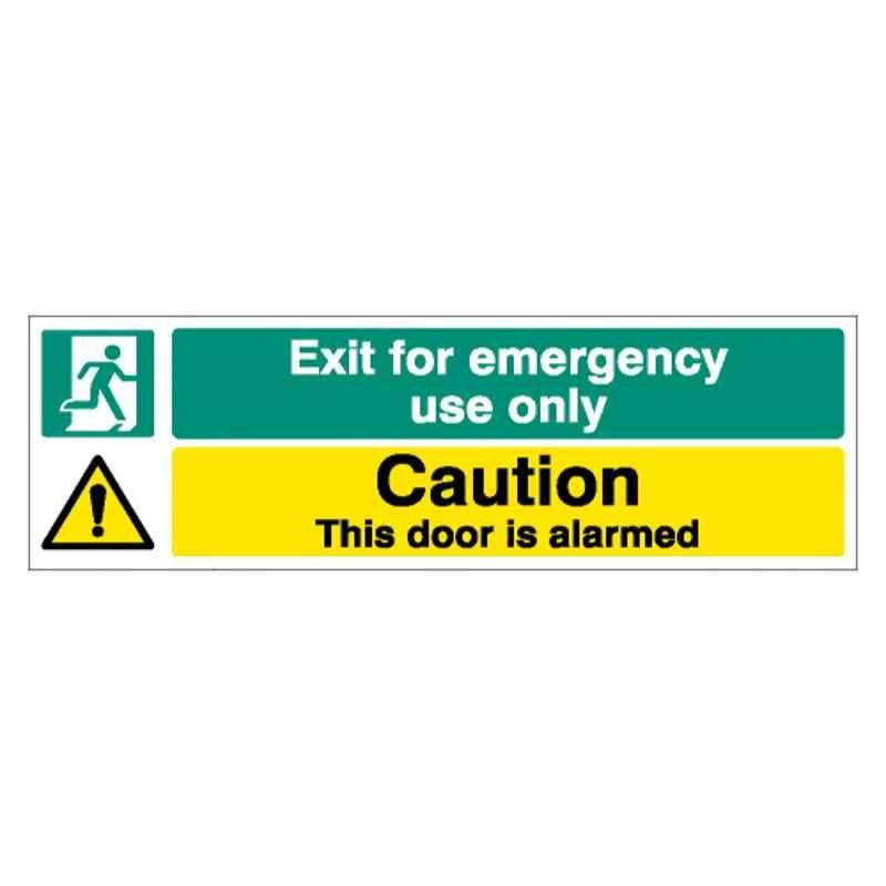 SUNSIGNS 450x150mm Vinyl & Sun Board Exit for Emergency Use Only Caution this Door is Alarmed Signage, SN0157VNLM1HPIAAL
