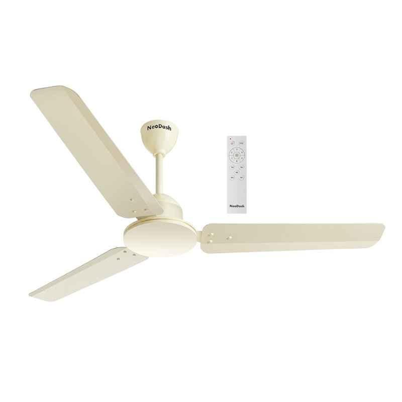 NeoDash EXA 28W Ivory 5 Star BLDC Ceiling Fan with Remote Control & 3 Years Warranty, ND-ADEX-1200-IV, Sweep: 1200 mm