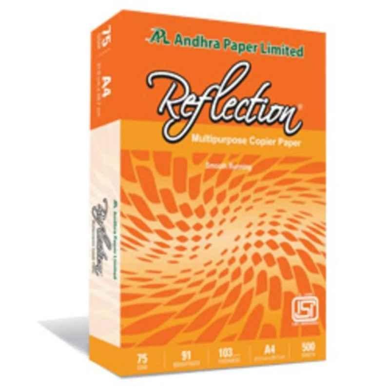 Andhra Paper Reflection A4 75 GSM 500 Sheets White Multipurpose Copier Paper (Pack of 10)