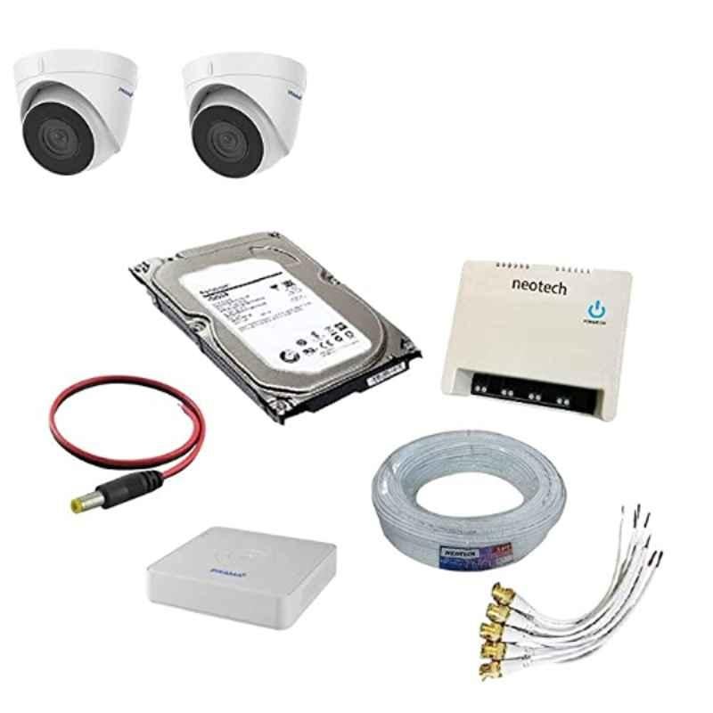 Prama 5MP 2 Pcs Dome CCTV Camera Kit with 4 Channel DVR, 1TB Hard Disk & 70 m Wire