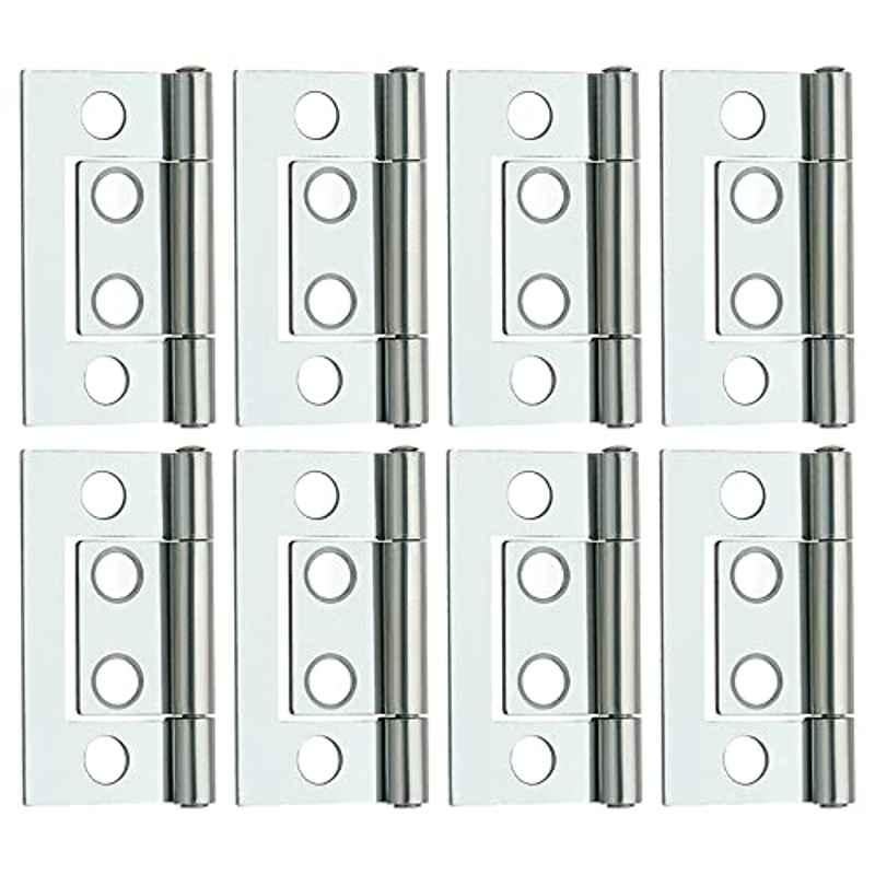 Screwtight 2 inch Iron Chrome Finish Cabinet Flush Hinge, â€ŽS170702CP-8 (Pack of 8)