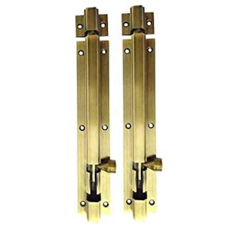 Smart Shophar 8 inch Brass Antique Hex Tower Bolt, SHA10TW-HEX-AN08-P2 (Pack of 2)