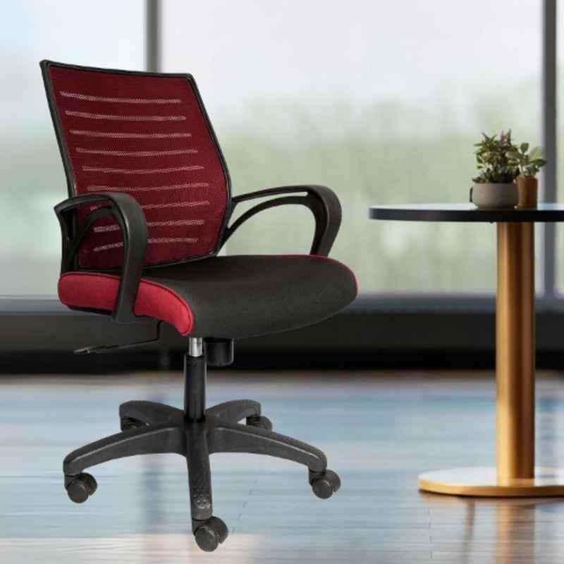 Heikin Boom Red Low Back Breathable Mesh DIY Ergonomic Office Chair for Work from Home, HE-00020