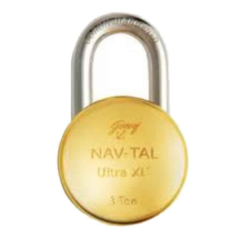 Godrej Navtal Ultra XL+ 65mm Brass Polished Finish Padlock with 4 Keys