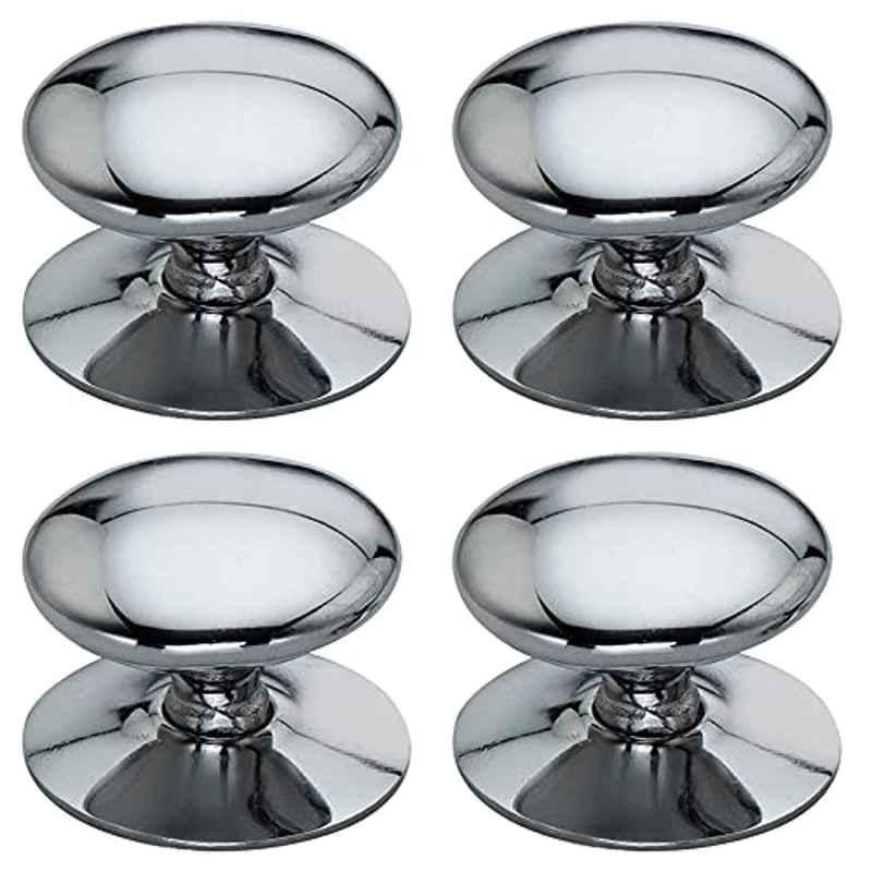 Screwtight 1.25 inch Zinc Chrome Finish Victorian Cupboard & Door Knobs, Z070204CP-4 (Pack of 4)