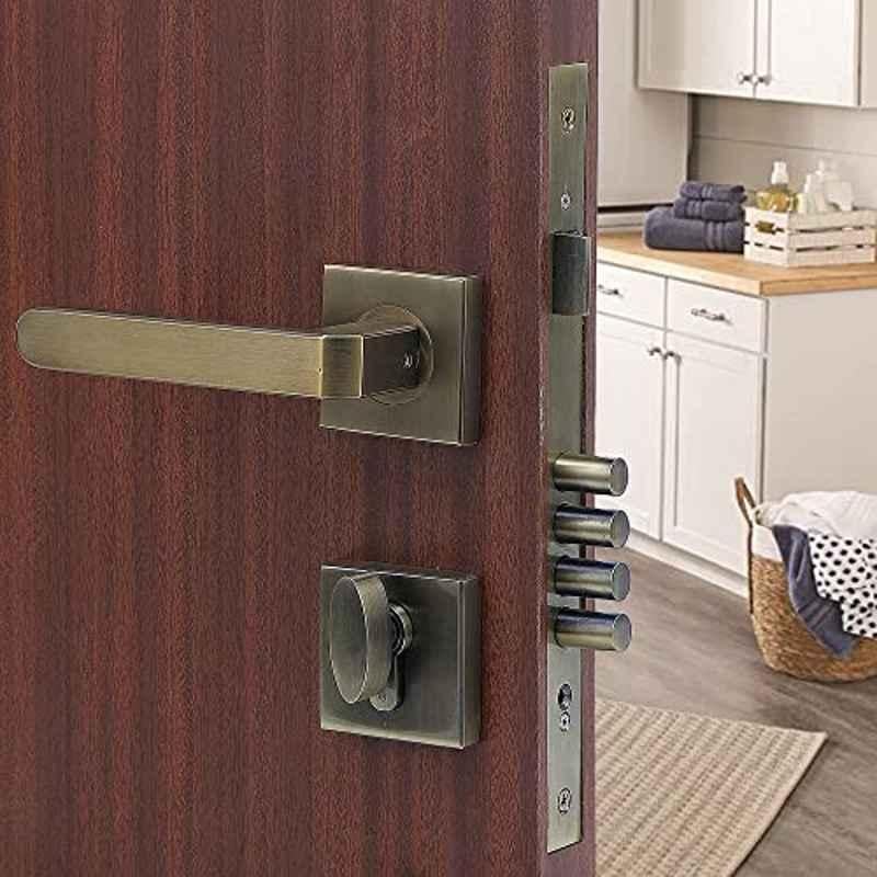 Saze Rose Stainless Steel 304 Antique Finish Mortise Door Lock Handle Set, LB-303