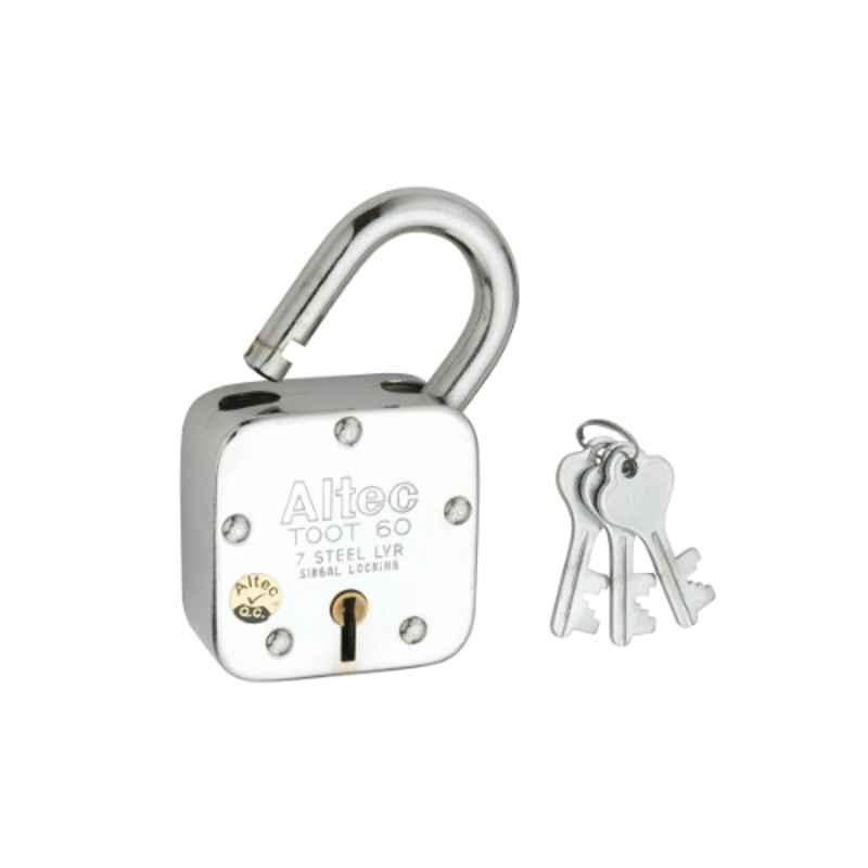 Smart Shophar 60mm Steel 7 Lever Silver Hardly Heavy Padlock , SLK80PD-HARD-SL60-P1 (Pack of 6)