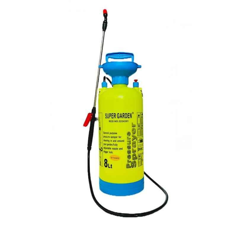 Super Garden 8 Litre Polyethylene Yellow Manual Pressure Sprayer