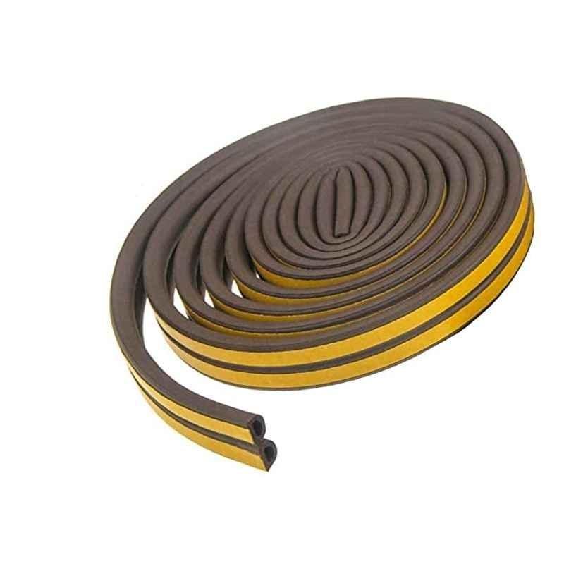 Galaxy 6m D Shaped Foam Brown Self-Adhesive Doors and Window Seal Strip
