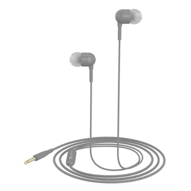 Portronics Conch 50 1.2m TPE Grey Wired Earphone with 3.5mm Audio Jack, POR 1493