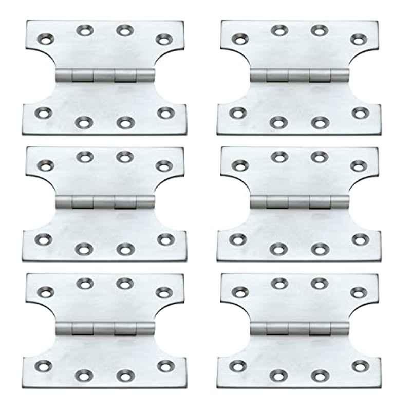 Screwtight 4 inch Brass Chrome Plated Parliament Hinge, B170501SCP-6 (Pack of 6)