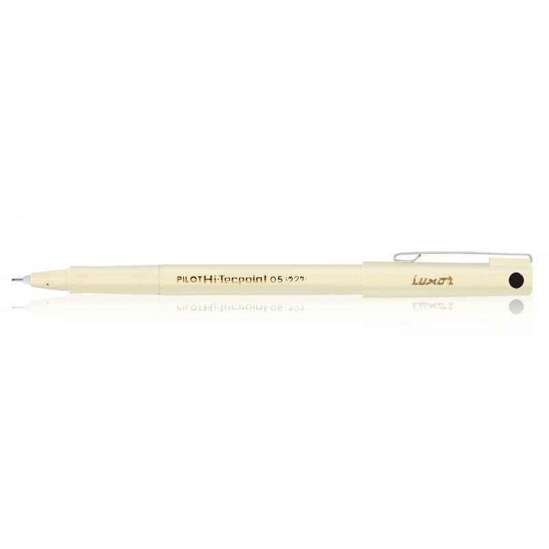 Pilot Hi-Tecpoint 05 Black Pens, 9000019565 (Pack of 6)