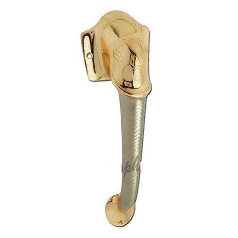 Smart Shophar 7 inch Brass Gold Silver Elephant Pull Handle, SHA10PH-ELPH-GS07-P1 (Pack of 4)