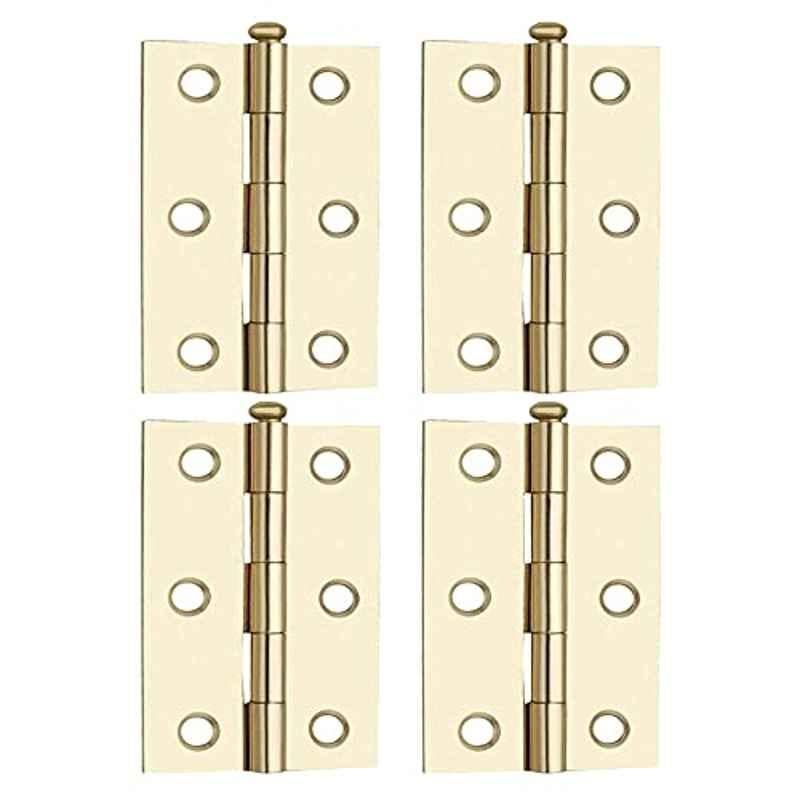 Screwtight 3 inch Iron Brass Finish Door & Cabinet Butt Hinge, â€ŽS170201EB-4 (Pack of 4)