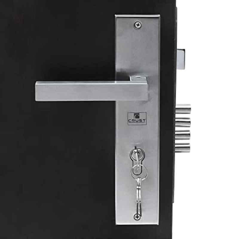 Homexpert LB-201 10 inch Stainless Steel Silver Cylindrical Plate Both Side Key Mortise Door Lock Set