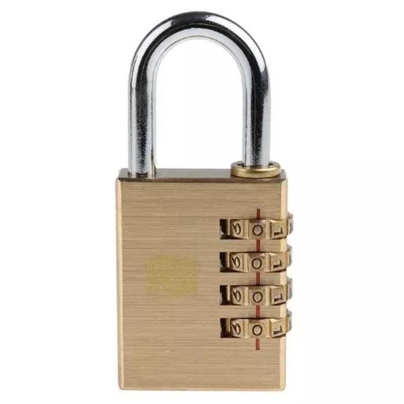 RS Pro 6x40mm Combination Weatherproof Brass Combination Padlock, 8274423
