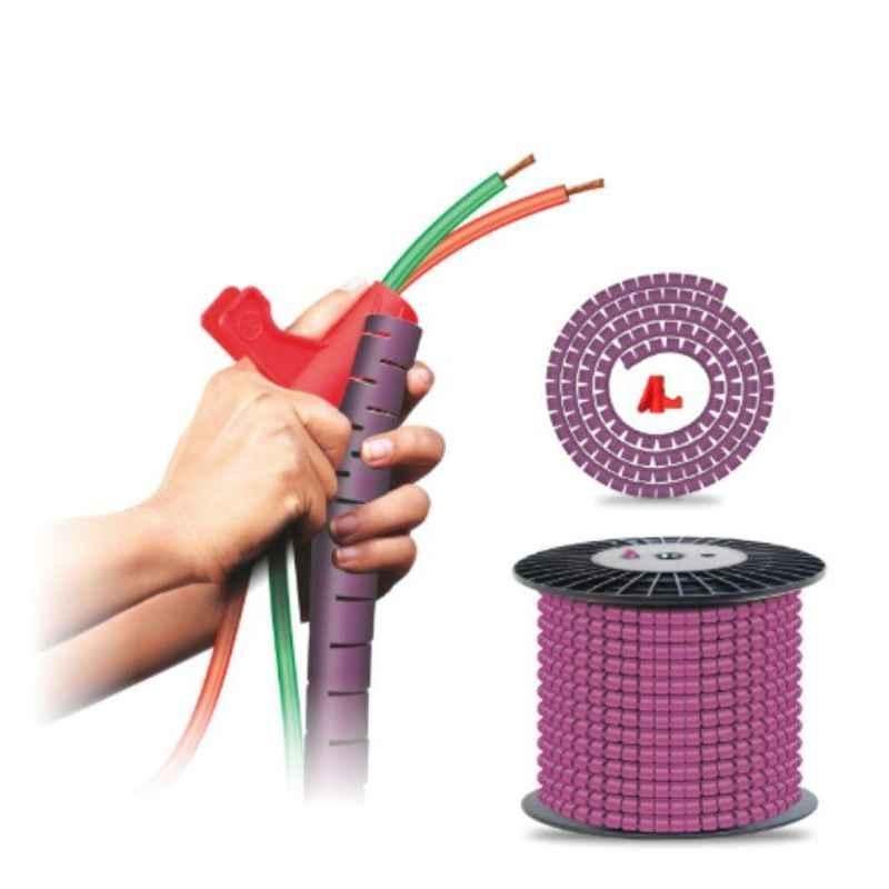 Noveau Safe-T-1ST 16mm 10m Virgin HDPE Metallic Violet Cable Zipper, NSFZ16MV0010