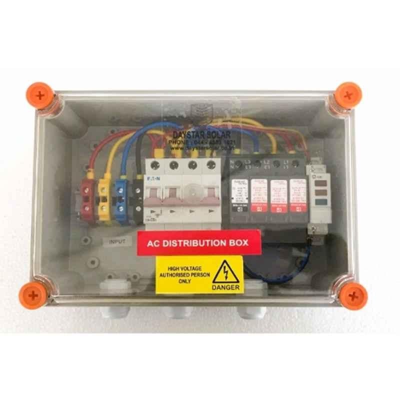 Daystar Three Phase Solar AC Distribution Box with Din Rail Indicator, 20 & 32A/4P AC MCB, 1 Pole AC SPD (Pack of 4)