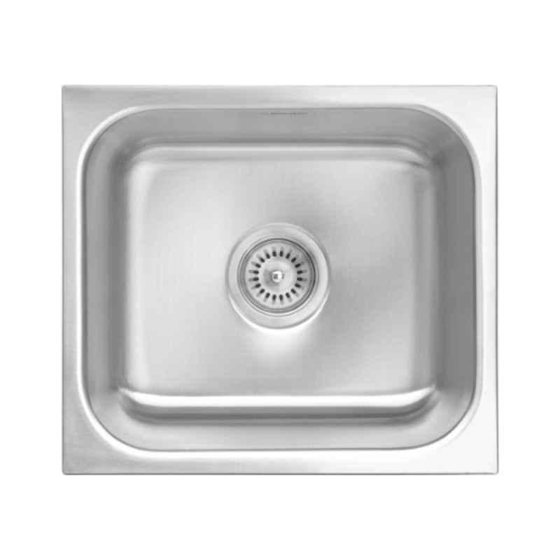 Neelkanth Die Pressed 458x407mm Stainless Steel Single Bowl Matt Kitchen Sink, NKR-DD-SB 1816 M